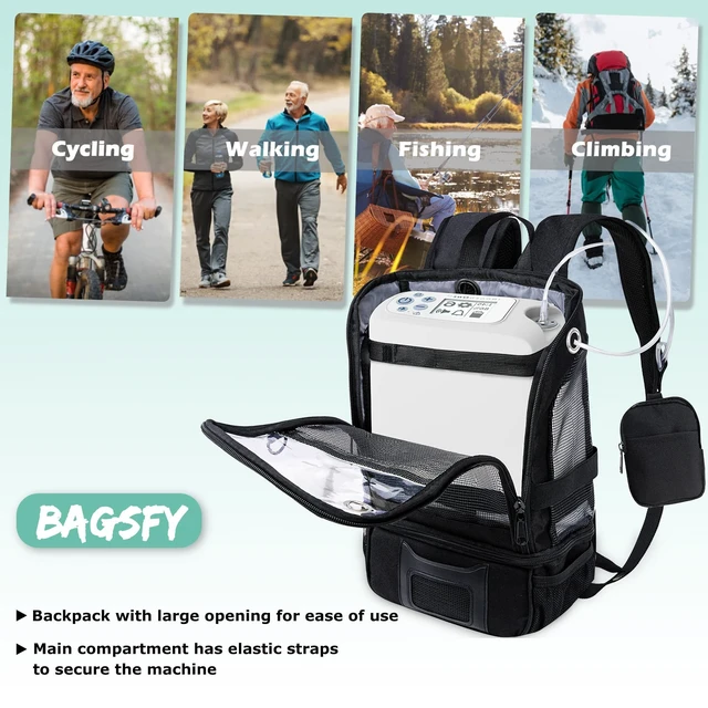 Alt view image 6 of 6 - Oxygen Concentrator Backpack for Inogen One G5, G3, Rove 6, Lightweight Machine Carrying Bag for Inogen One G5 Accessories and Battery
