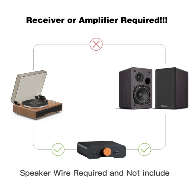 Alt view image 2 of 7 - Passive Bookshelf Speakers, Requires a Receiver or Amplifier,Walnut 2-Way Design with 4" Woofer & 1" Silk Horn Tweeter, Stereo Speakers for Home Theater Surround Sound, Cables included