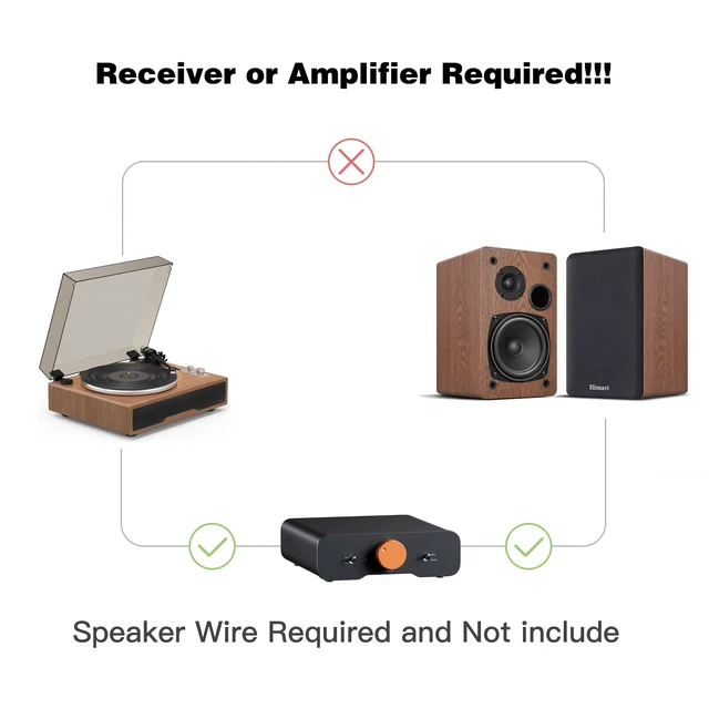 Alt view image 2 of 7 - Passive Bookshelf Speakers, Requires a Receiver or Amplifier, Brown 2-Way Design with 4" Woofer & 1" Silk Horn Tweeter, Stereo Speakers for Home Theater Surround Sound, Cables included