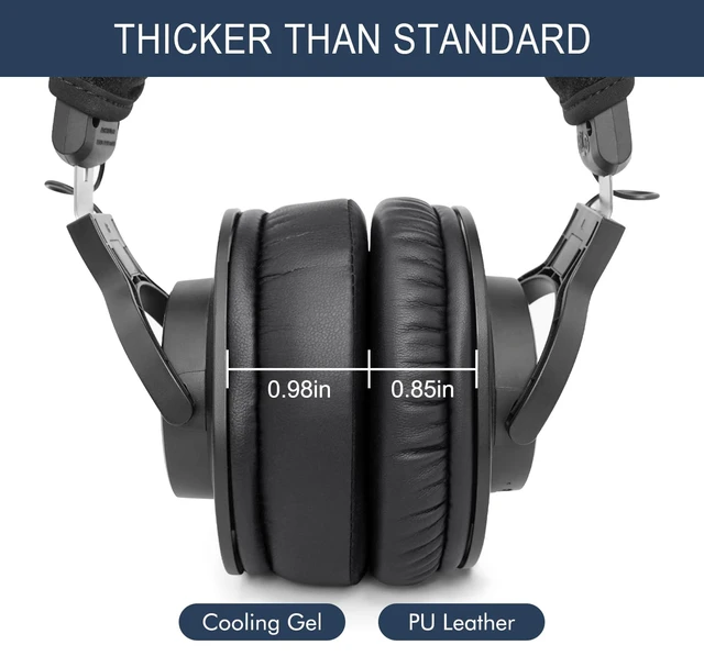 Alt view image 5 of 7 - Ice Silk Fabric Earpads for HyperX Cloud/Alpha, Audio Technica M50X/M40X Replacement Cushions Also for Sony MDR 7506, Turtle Beach Stealth 400/600 - Ear Pads with Memory Foam & Added Thickness