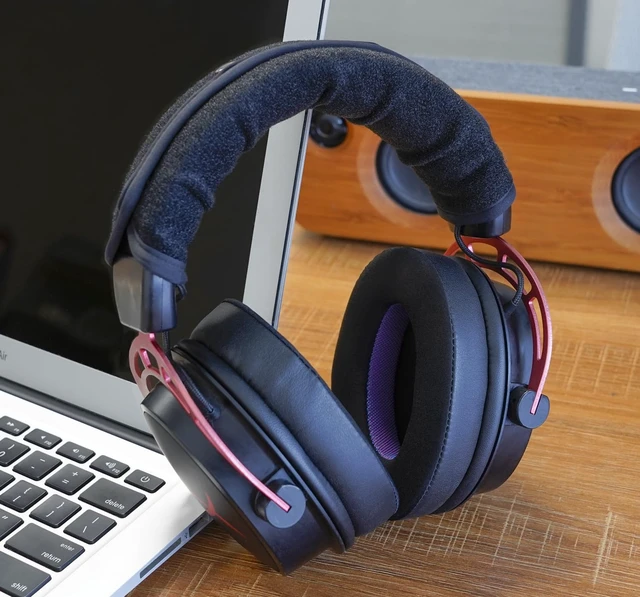Alt view image 6 of 7 - Ice Silk Fabric Earpads for HyperX Cloud/Alpha, Audio Technica M50X/M40X Replacement Cushions Also for Sony MDR 7506, Turtle Beach Stealth 400/600 - Ear Pads with Memory Foam & Added Thickness
