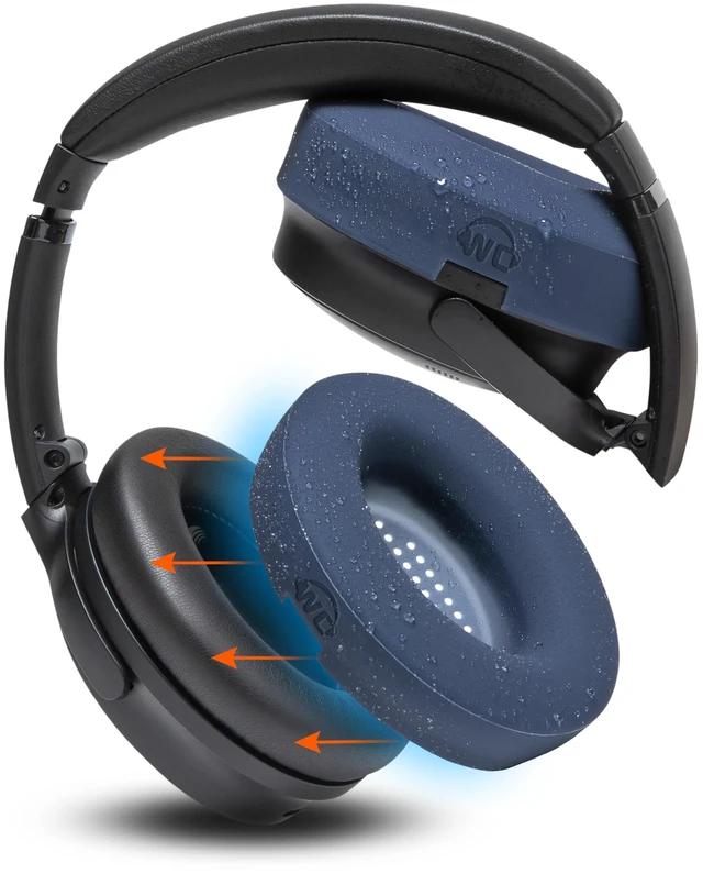 Main image of SweatZ QuietComfort - Sweat Covers for Bose QC 45, 35, 35ii, QC2 & QC25 Made by Wicked Cushions Patented Design, Also fits QC15, AE2, AE2i, SoundTrue & SoundLink Midnight Blue
