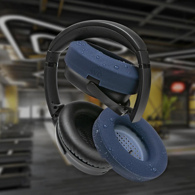 Alt view image 4 of 7 - SweatZ QuietComfort - Sweat Covers for Bose QC 45, 35, 35ii, QC2 & QC25 Made by Wicked Cushions Patented Design, Also fits QC15, AE2, AE2i, SoundTrue & SoundLink Midnight Blue