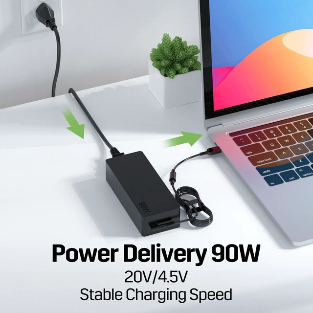 Alt view image 2 of 7 - 90W 20V 4.5A Laptop Charger Replacement for Lenovo ThinkPad T460p T470p T540p T440p E440 Yoga 2 730 720 11s ideapad Flex 2 3 720S V110 V130 C40 C50 C260 C460, ideacentre/ThinkCentre All-in-One Desktop