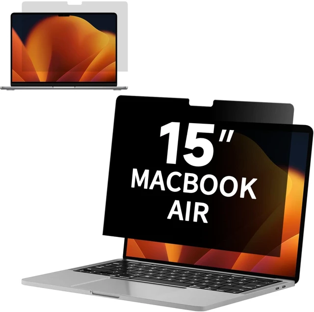 Main image of Privacy Screen for MacBook Air 15 inch (2023-2026, M2, M3, M4, M5), Matte Anti Glare Film Blue Light Filter, Laptop Anti Scratch Shield and Protector for Mac 15.3in