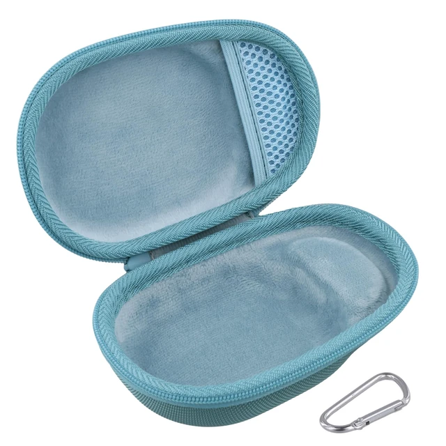 Alt view image 3 of 7 - Hard Carrying Case for JBL Clip 5 Portable Mini Speaker, Teal 1:1 Molded Interior, Soft Anti-Static Velvet Lining, Cable Storage, Secure Fit, Carabiner, High-Density EVA Shell