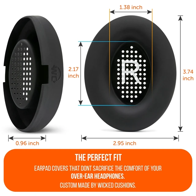 Alt view image 6 of 7 - SweatZ QuietComfort - Sweat Covers for Bose QC 45, 35, 35ii, QC2 & QC25 Made by Wicked Cushions Patented Design, Also fits QC15, AE2, AE2i, SoundTrue & SoundLink Black