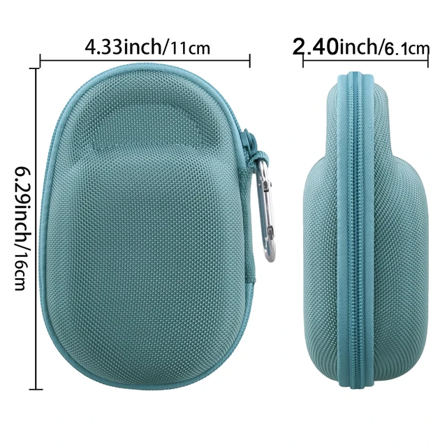 Alt view image 6 of 7 - Hard Carrying Case for JBL Clip 5 Portable Mini Speaker, Teal 1:1 Molded Interior, Soft Anti-Static Velvet Lining, Cable Storage, Secure Fit, Carabiner, High-Density EVA Shell