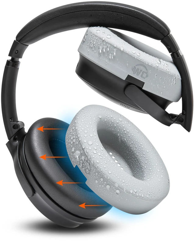 Main image of SweatZ QuietComfort - Sweat Covers for Bose QC 45, 35, 35ii, QC2 & QC25 Made by Wicked Cushions Patented Design, Also fits QC15, AE2, AE2i, SoundTrue & SoundLink Silver