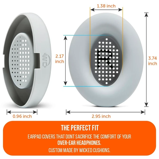 Alt view image 6 of 7 - SweatZ QuietComfort - Sweat Covers for Bose QC 45, 35, 35ii, QC2 & QC25 Made by Wicked Cushions Patented Design, Also fits QC15, AE2, AE2i, SoundTrue & SoundLink Silver