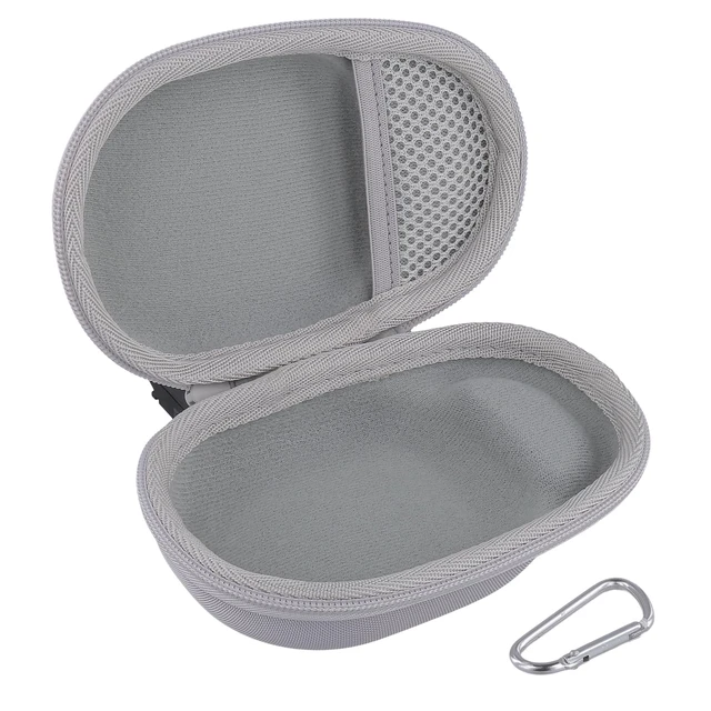 Alt view image 3 of 7 - Hard Carrying Case for JBL Clip 5 Portable Mini Speaker, White 1:1 Molded Interior, Soft Anti-Static Velvet Lining, Cable Storage, Secure Fit, Carabiner, High-Density EVA Shell