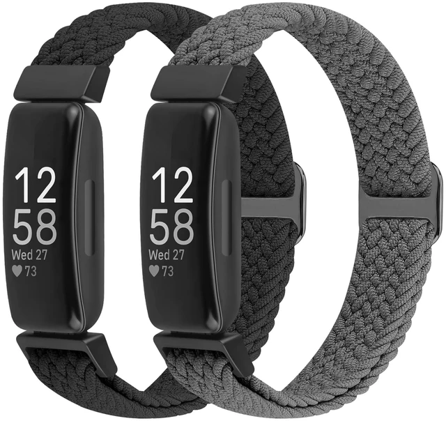 Main image of Elastic Braided Watch Band Compatible with Fitbit Inspire 3/Inspire 2/Inspire/Inspire HR/Fitbit ace 3/Ace 2, Adjustable Stretchy Strap Sport Nylon Loop Replacement Wristband for Fitbit Inspire