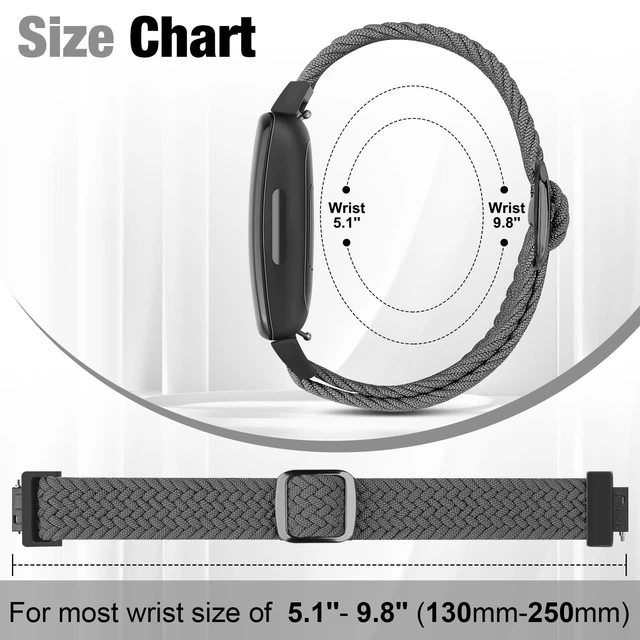Alt view image 3 of 7 - Elastic Braided Watch Band Compatible with Fitbit Inspire 3/Inspire 2/Inspire/Inspire HR/Fitbit ace 3/Ace 2, Adjustable Stretchy Strap Sport Nylon Loop Replacement Wristband for Fitbit Inspire