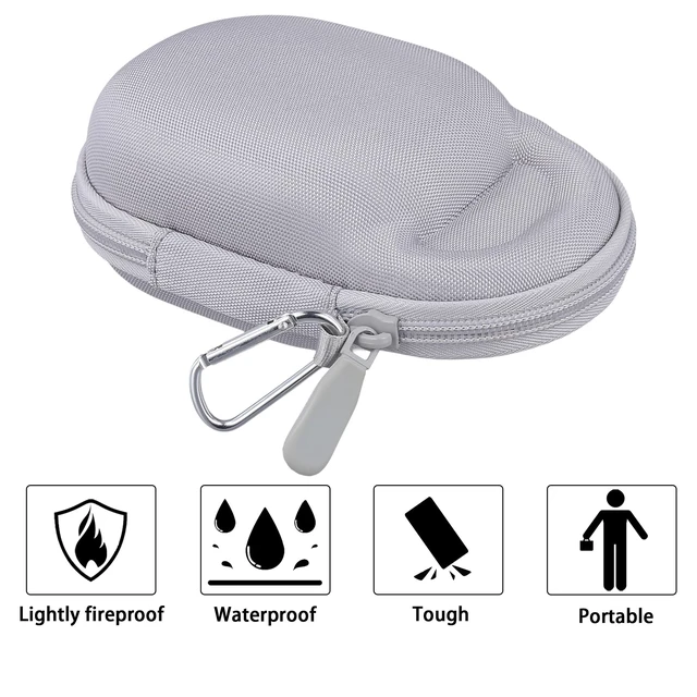 Alt view image 7 of 7 - Hard Carrying Case for JBL Clip 5 Portable Mini Speaker, White 1:1 Molded Interior, Soft Anti-Static Velvet Lining, Cable Storage, Secure Fit, Carabiner, High-Density EVA Shell