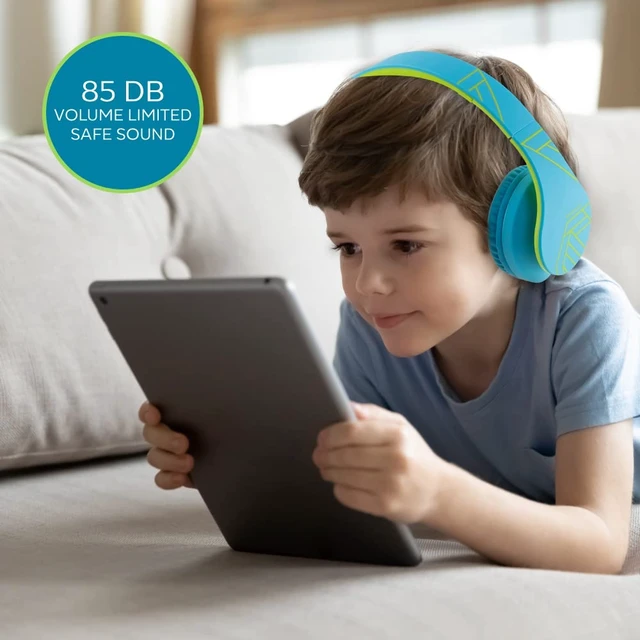 Alt view image 4 of 7 - Kids Headphones Over-Ear, Bluetooth Wireless Headphones for Kids,with Microphone, Safe 85DB Volume Limited, Foldable with Carry Case, Audio Cable, Micro SD mode for Online Classes,PC,Phones