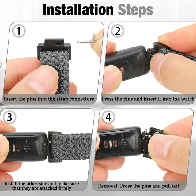 Alt view image 4 of 7 - Elastic Braided Watch Band Compatible with Fitbit Inspire 3/Inspire 2/Inspire/Inspire HR/Fitbit ace 3/Ace 2, Adjustable Stretchy Strap Sport Nylon Loop Replacement Wristband for Fitbit Inspire
