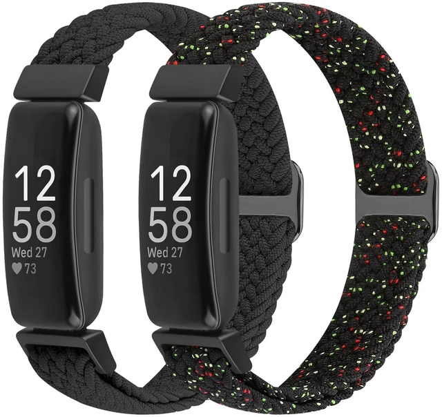 Main image of Elastic Braided Watch Band Compatible with Fitbit Inspire 3/Inspire 2/Inspire/Inspire HR/Fitbit ace 3/Ace 2, Adjustable Stretchy Strap Sport Nylon Loop Replacement Wristband for Fitbit Inspire
