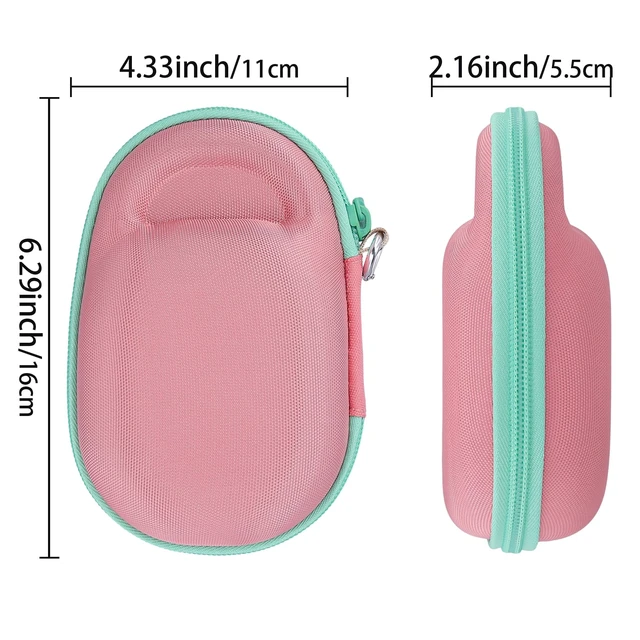 Alt view image 6 of 7 - Hard Carrying Case for JBL Clip 5 Portable Mini Speaker, Pink 1:1 Molded Interior, Soft Anti-Static Velvet Lining, Cable Storage, Secure Fit, Carabiner, High-Density EVA Shell