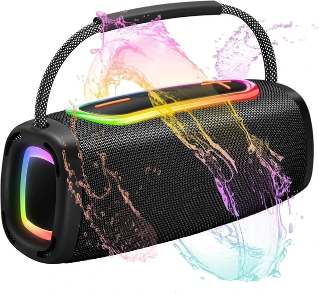 Main image of Bluetooth Speaker Portable, BT5.4, 60W Punchy Bass, 66MM Speaker Diameter Wireless Speakers Clear Treble, 36H Playtime, IP6 Waterproof, RGB Multi-Color Rhythm Lights, Outdoor, Party, Beach