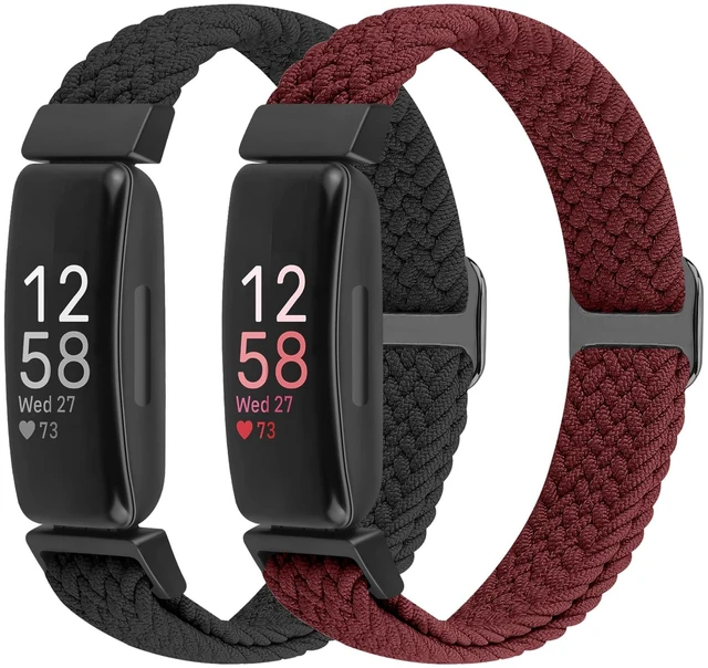 Main image of Elastic Braided Watch Band Compatible with Fitbit Inspire 3/Inspire 2/Inspire/Inspire HR/Fitbit ace 3/Ace 2, Adjustable Stretchy Strap Sport Nylon Loop Replacement Wristband for Fitbit Inspire