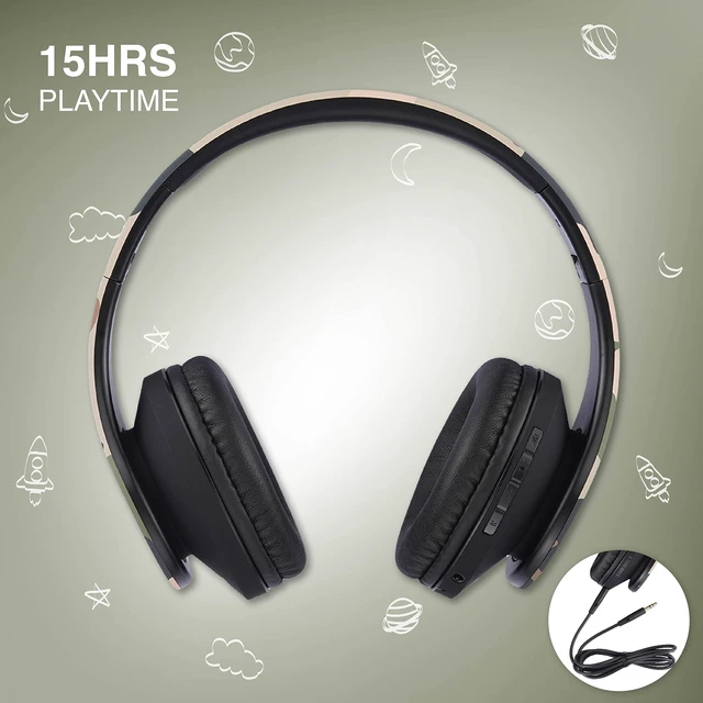 Alt view image 5 of 7 - Kids Headphones Over-Ear, Bluetooth Wireless Headphones for Kids,with Microphone, Safe 85DB Volume Limited, Foldable with Carry Case, Audio Cable, Micro SD mode for Online Classes,PC,Phones