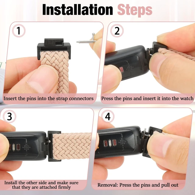 Alt view image 4 of 7 - Elastic Braided Watch Band Compatible with Fitbit Inspire 3/Inspire 2/Inspire/Inspire HR/Fitbit ace 3/Ace 2, Adjustable Stretchy Strap Sport Nylon Loop Replacement Wristband for Fitbit Inspire