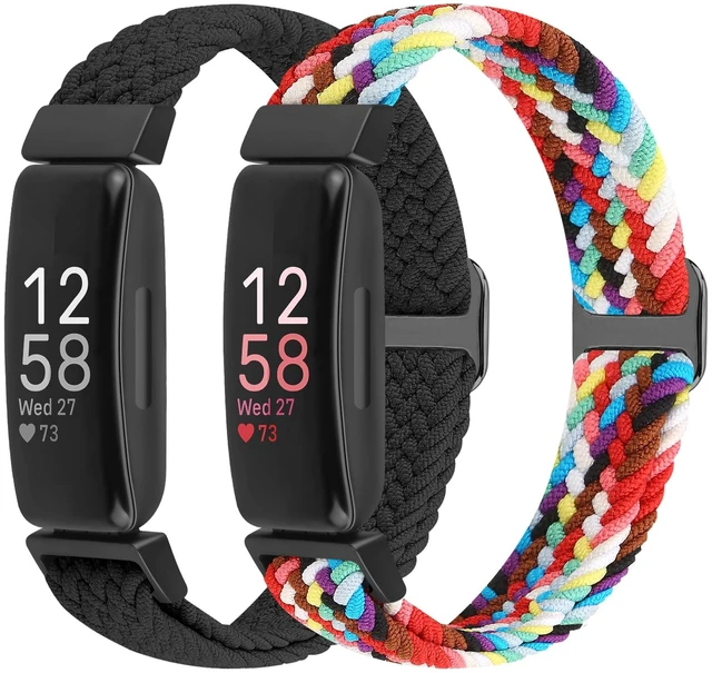 Main image of Elastic Braided Watch Band Compatible with Fitbit Inspire 3/Inspire 2/Inspire/Inspire HR/Fitbit ace 3/Ace 2, Adjustable Stretchy Strap Sport Nylon Loop Replacement Wristband for Fitbit Inspire