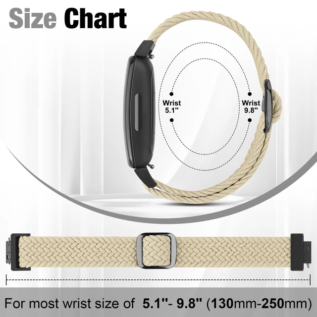 Alt view image 3 of 7 - Elastic Braided Watch Band Compatible with Fitbit Inspire 3/Inspire 2/Inspire/Inspire HR/Fitbit ace 3/Ace 2, Adjustable Stretchy Strap Sport Nylon Loop Replacement Wristband for Fitbit Inspire