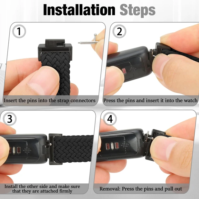 Alt view image 4 of 7 - Elastic Braided Watch Band Compatible with Fitbit Inspire 3/Inspire 2/Inspire/Inspire HR/Fitbit ace 3/Ace 2, Adjustable Stretchy Strap Sport Nylon Loop Replacement Wristband for Fitbit Inspire