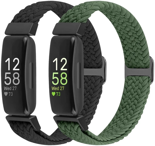 Main image of Elastic Braided Watch Band Compatible with Fitbit Inspire 3/Inspire 2/Inspire/Inspire HR/Fitbit ace 3/Ace 2, Adjustable Stretchy Strap Sport Nylon Loop Replacement Wristband for Fitbit Inspire