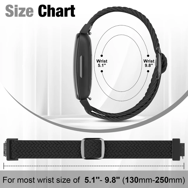 Alt view image 3 of 7 - Elastic Braided Watch Band Compatible with Fitbit Inspire 3/Inspire 2/Inspire/Inspire HR/Fitbit ace 3/Ace 2, Adjustable Stretchy Strap Sport Nylon Loop Replacement Wristband for Fitbit Inspire