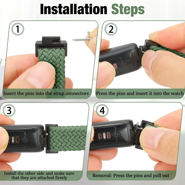 Alt view image 4 of 7 - Elastic Braided Watch Band Compatible with Fitbit Inspire 3/Inspire 2/Inspire/Inspire HR/Fitbit ace 3/Ace 2, Adjustable Stretchy Strap Sport Nylon Loop Replacement Wristband for Fitbit Inspire