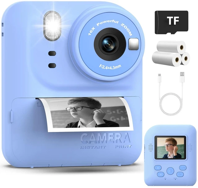 Main image of Kids Instant Print Camera Toys,1080P HD Toddler Digital Video Camera,Christmas Birthday Gifts for Girls Boys Age 3-12 Year Old - TF Card Included (Blue)
