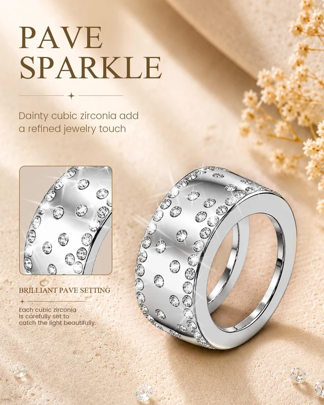 Alt view image 4 of 7 - 14K Gold Plated Smart Ring Jacket Compatible with Oura Ring Gen 4/Gen 3 Decorative Oura Ring Cover for Women, Cubic Zirconia Simulated Diamond Stacking Ring, Fancy Smart Ring Accessories