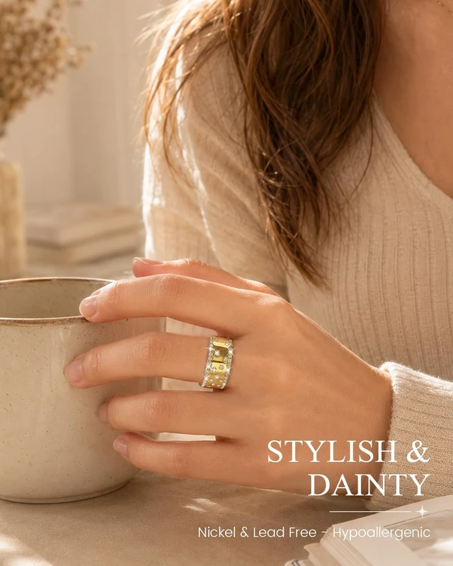 Alt view image 2 of 7 - 14K Gold Plated Smart Ring Jacket Compatible with Oura Ring Gen 4/Gen 3 Decorative Oura Ring Cover for Women, Cubic Zirconia Simulated Diamond Stacking Ring, Fancy Smart Ring Accessories