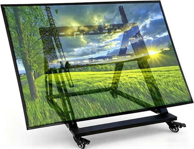 Main image of Low Height Mobile TV Stand, Confidence Monitor Stand, Rolling TV Mount with Wheel for 32-70 inch Flat Curved Screen TV, LED LCD, 30° Adjustable Viewing Angle (Pro-Version)