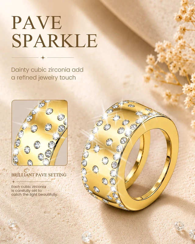 Alt view image 4 of 7 - 14K Gold Plated Smart Ring Jacket Compatible with Oura Ring Gen 4/Gen 3 Decorative Oura Ring Cover for Women, Cubic Zirconia Simulated Diamond Stacking Ring, Fancy Smart Ring Accessories