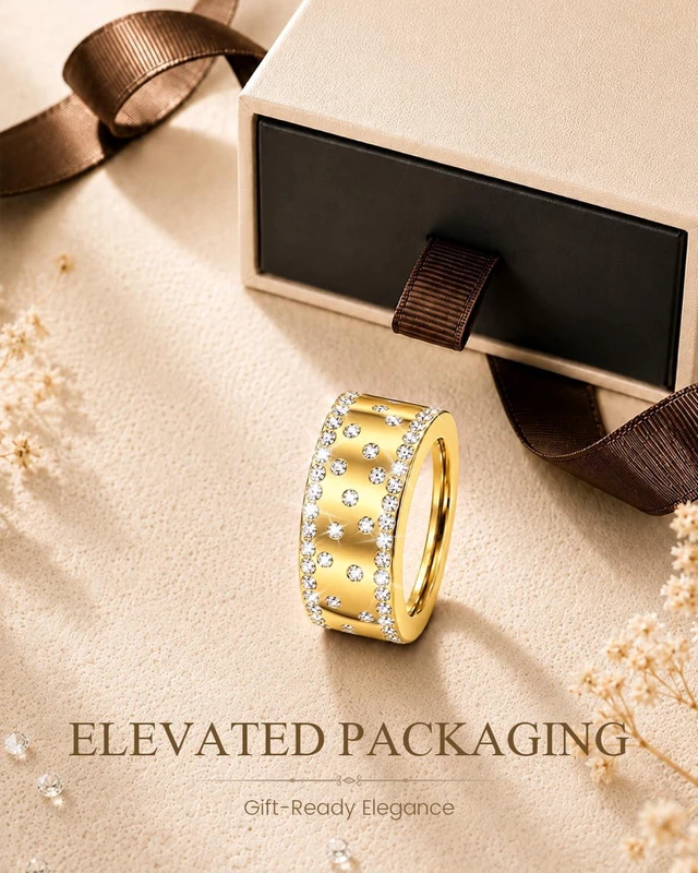 Alt view image 7 of 7 - 14K Gold Plated Smart Ring Jacket Compatible with Oura Ring Gen 4/Gen 3 Decorative Oura Ring Cover for Women, Cubic Zirconia Simulated Diamond Stacking Ring, Fancy Smart Ring Accessories