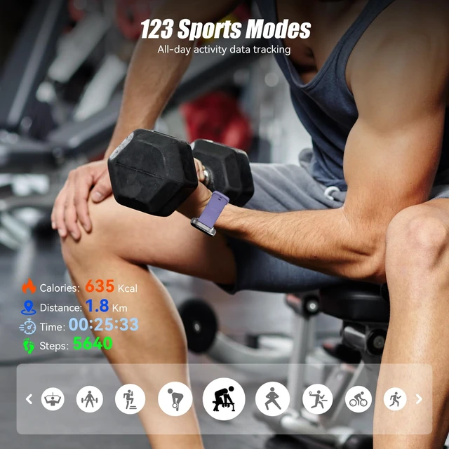 Alt view image 4 of 7 - Smart Watch for Men Women, 2.01" HD Fitness Tracker with Heart Rate and Sleep Monitor, Bluetooth Calls & Notifications, 120+ Sport Modes, IP67 Waterproof, Compatible with Android & iOS, Purple
