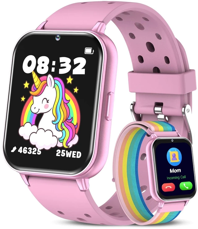 Main image of Smart Watch for Kids, 1.83" Fitness Tracker with Heart Rate, Sleep Tracking, IP68 Waterproof, AI Voice, Calling, Camera, Games, Dual Bands, Gift for Girls and Boys Ages 5-16