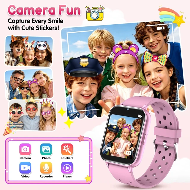 Alt view image 4 of 7 - Smart Watch for Kids, 1.83" Fitness Tracker with Heart Rate, Sleep Tracking, IP68 Waterproof, AI Voice, Calling, Camera, Games, Dual Bands, Gift for Girls and Boys Ages 5-16