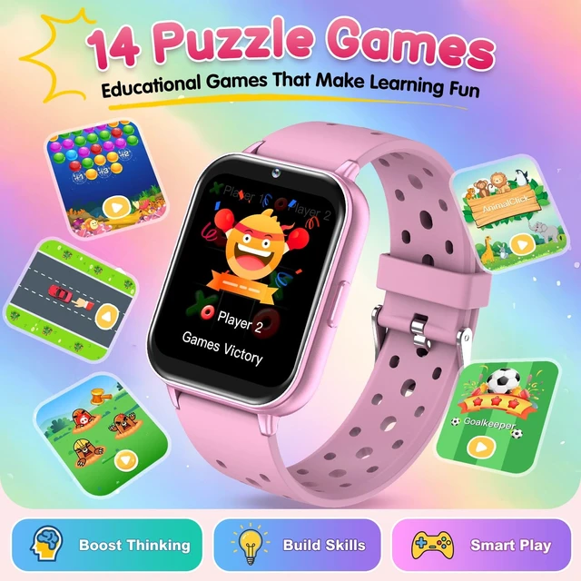 Alt view image 5 of 7 - Smart Watch for Kids, 1.83" Fitness Tracker with Heart Rate, Sleep Tracking, IP68 Waterproof, AI Voice, Calling, Camera, Games, Dual Bands, Gift for Girls and Boys Ages 5-16