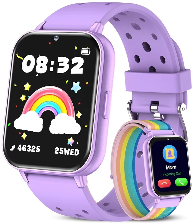 Main image of Smart Watch for Kids, 1.83" Fitness Tracker with Heart Rate, Sleep Tracking, IP68 Waterproof, AI Voice, Calling, Camera, Games, Dual Bands, Gift for Girls and Boys Ages 5-16