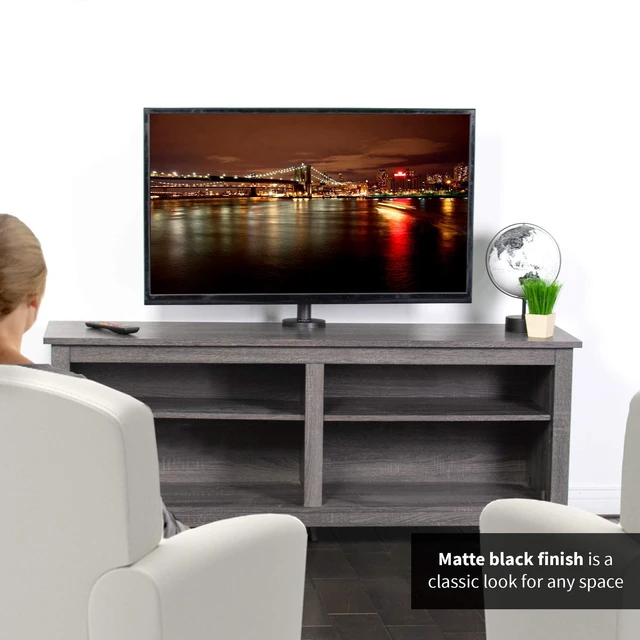 Alt view image 5 of 7 - Black Swivel Bolt-Down TV Stand for 23-43 in Screens, STAND-TV00M2 Desktop VESA Mount, Sturdy Tabletop TV Display, Max VESA 200x200mm, Holds 110 lbs