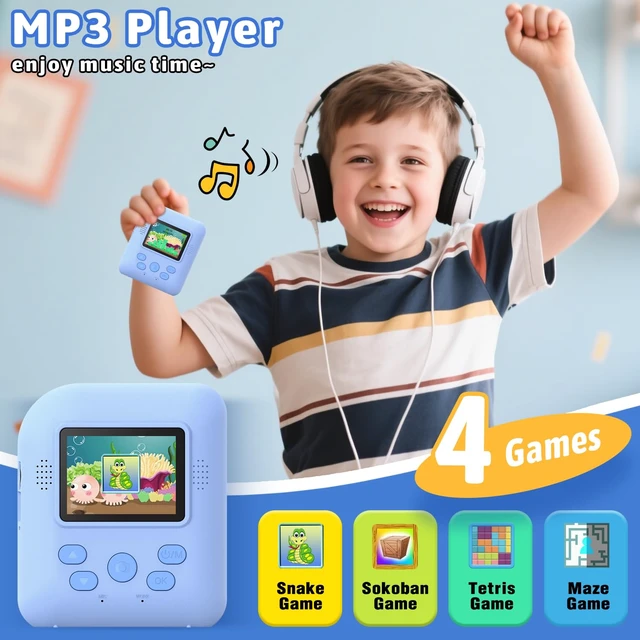Alt view image 5 of 7 - Kids Instant Print Camera Toys,1080P HD Toddler Digital Video Camera,Christmas Birthday Gifts for Girls Boys Age 3-12 Year Old - TF Card Included (Blue)