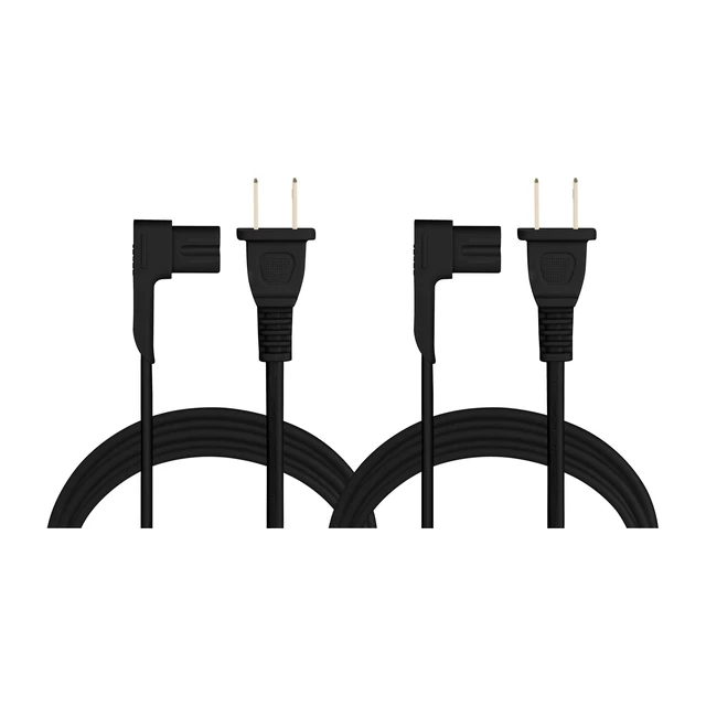 Alt view image 6 of 7 - 16-Foot 2-Pack Power Cord Compatible with Sonos One, Sonos One SL, Sonos Play-1 Speakers - Power Plug Cable (Extra Long, Black)