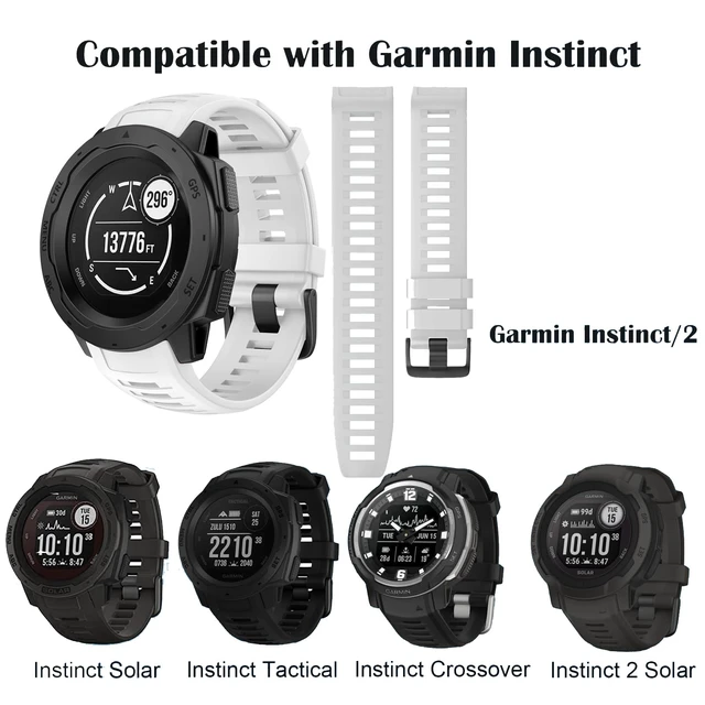 Alt view image 2 of 6 - Waterproof Bands Compatible with Garmin Instinct/Instinct 2 Watch Bands 22mm Soft Silicone Replacement Wristbands for Garmin Instinct Esports/Solar/Tactical, White