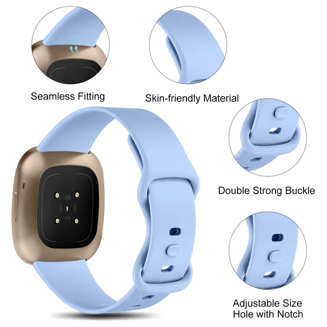 Alt view image 5 of 7 - 15 Pack Compatible with Fitbit Versa 3 Bands/Versa 4 Bands/Fitbit Sense 2/Sense Bands,Soft Replacement Waterproof Sport Watch Strap Wristband for Fitbit Versa 3 Bands for Women Men Small