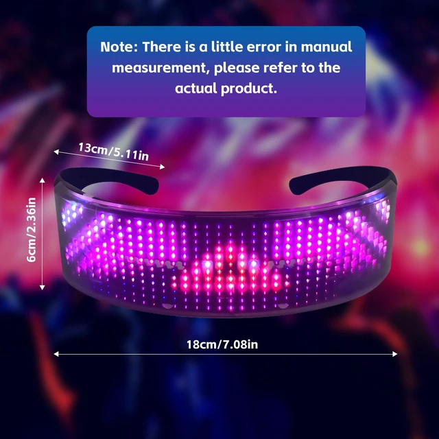 Alt view image 2 of 7 - LED Glasses,Glow Light up Glasses for Adults light up sunglasses for Party, Birthday, Halloween (432 LED beads)