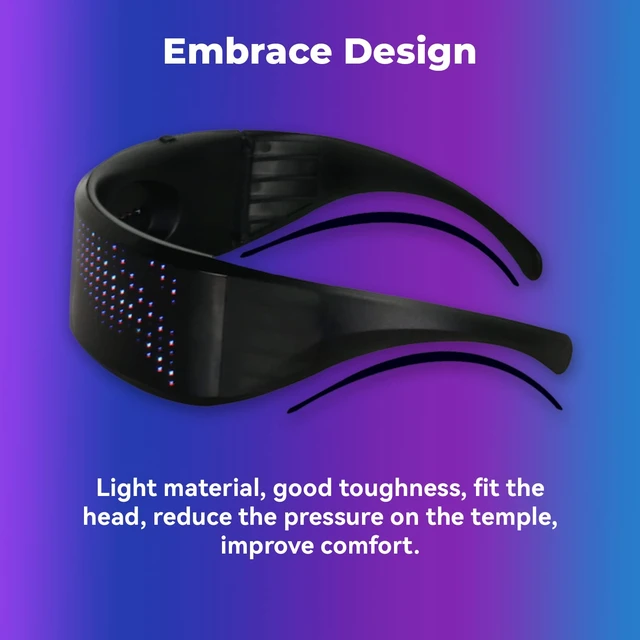 Alt view image 6 of 7 - LED Glasses,Glow Light up Glasses for Adults light up sunglasses for Party, Birthday, Halloween (432 LED beads)